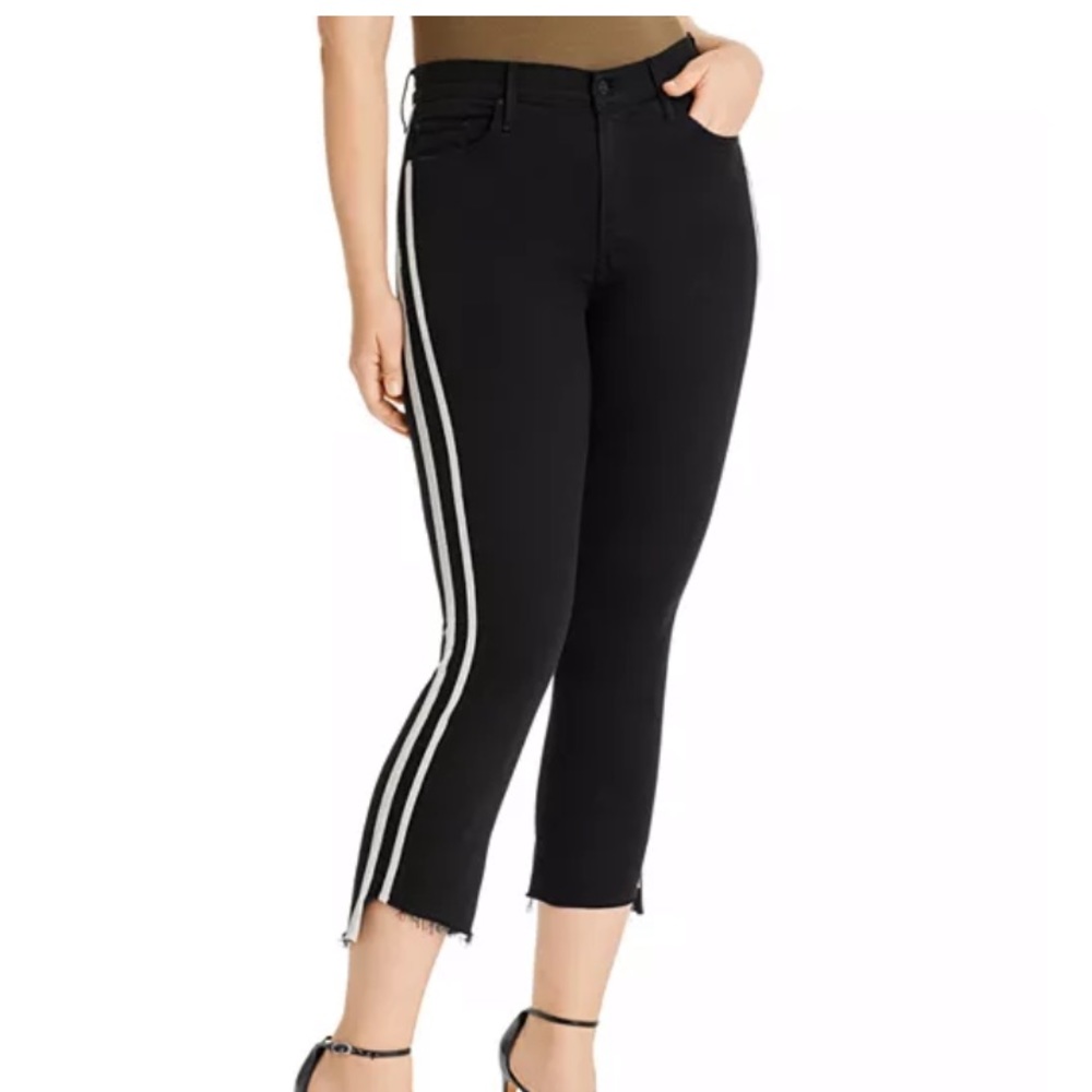 Mother High-Rise Crop Stripe Jeans - Picture 3 of 4